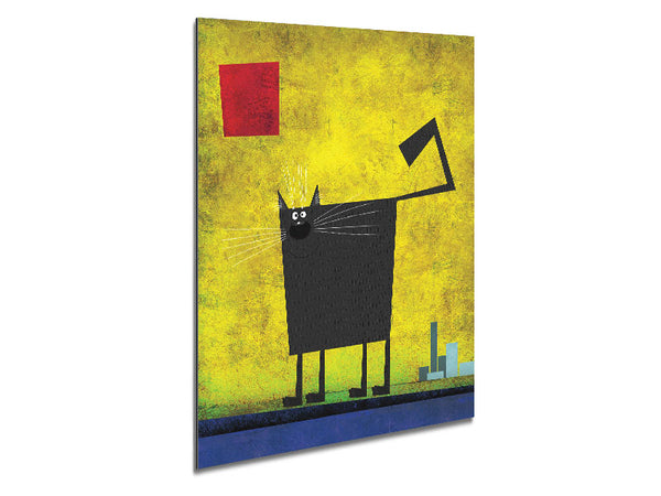 Square Cat Metal Print