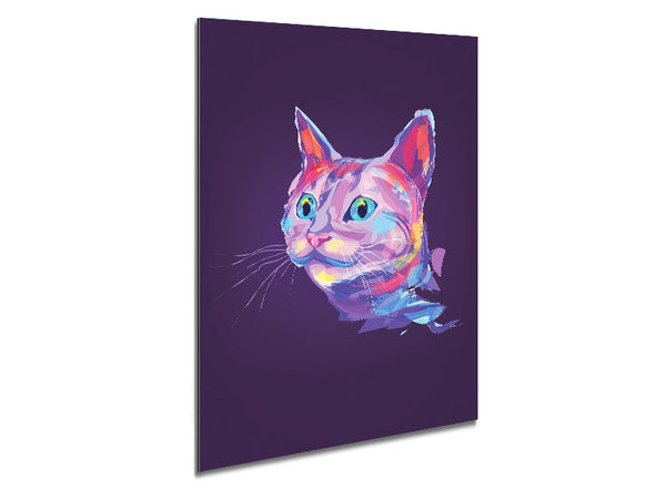 Rainbow Cat Metal Print