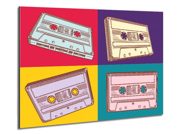 Retro Cassette Tapes Metal Print