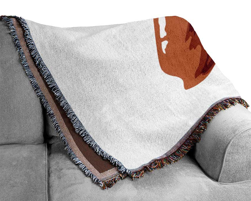 Pink Lips 1 Woven Blanket