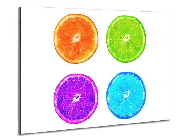 Rainbow Orange Slices Metal Print