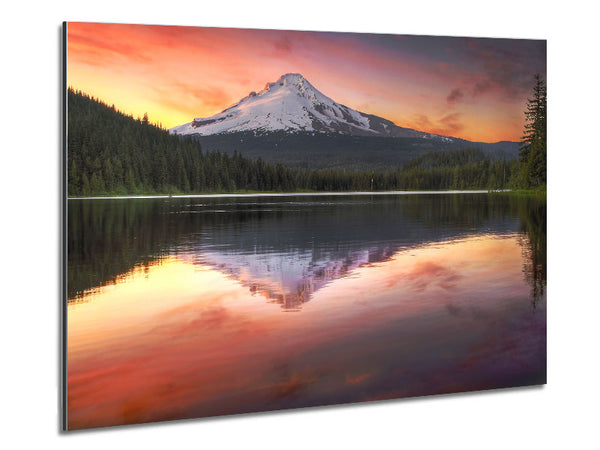 Mountain Sunset Reflections Metal Print