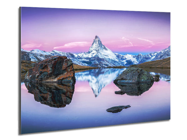 Snow Mountain Reflections Metal Print