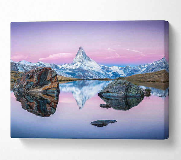  A Canvas Print of Snow Mountain Reflections Canvas Art