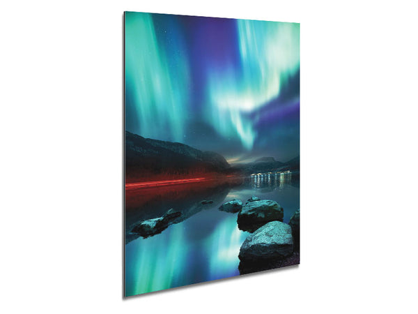 Northern Light red Beam Metal Print
