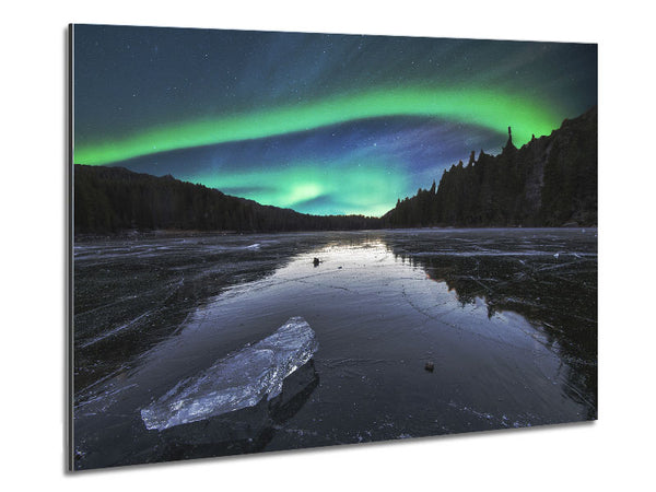 Northern Light Ice Waters Metal Print
