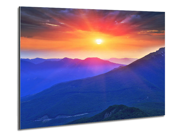 Sun Star Burst Metal Print