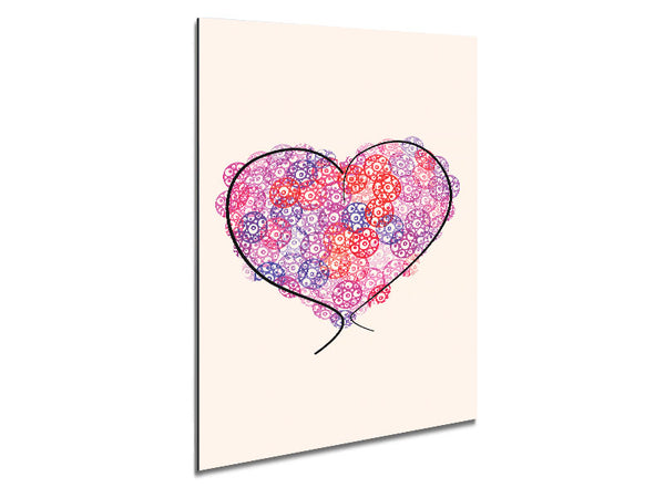 Love Heart Cogs Metal Print