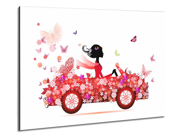 Flower Car Metal Print