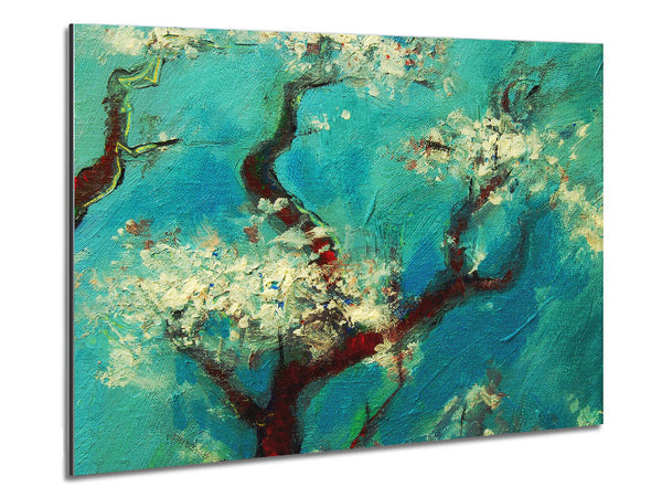 Cherry Blossom Blues Metal Print