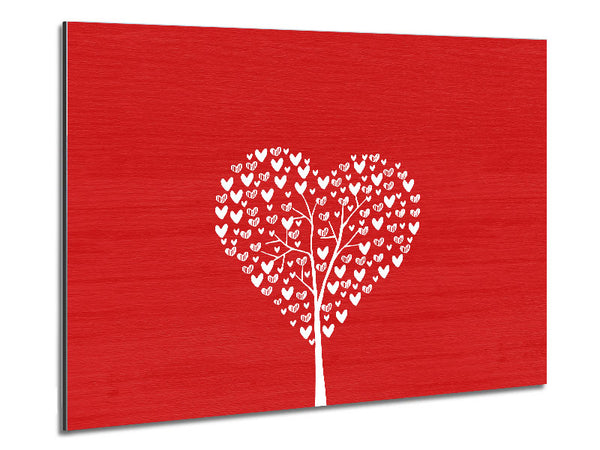 Red Love Tree Metal Print