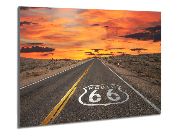 Route 66 Sunset Metal Print