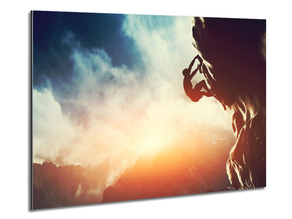 Rockface Climb Metal Print