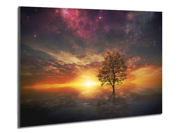 Tree In The Universal Skies Metal Print