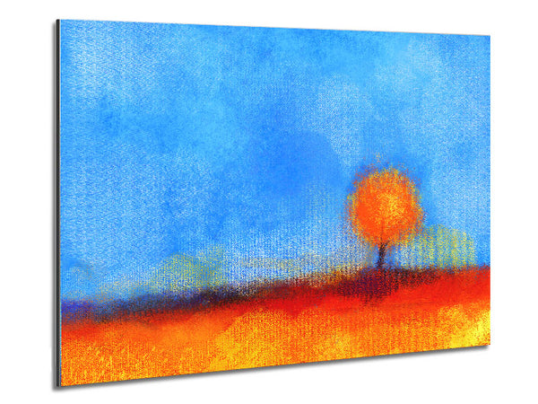 Lonesome Orange Tree Metal Print