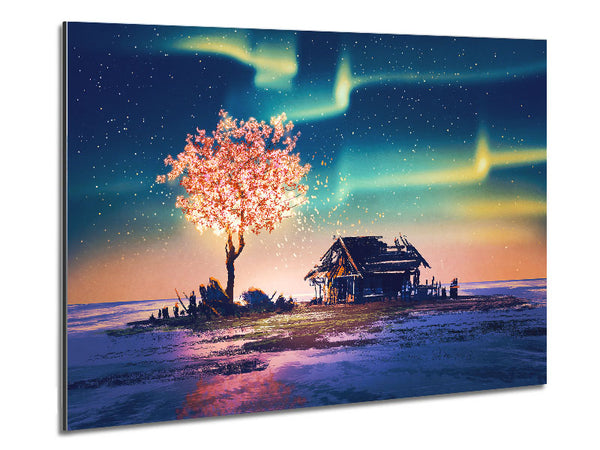 Pink Northern Light Twilight Metal Print