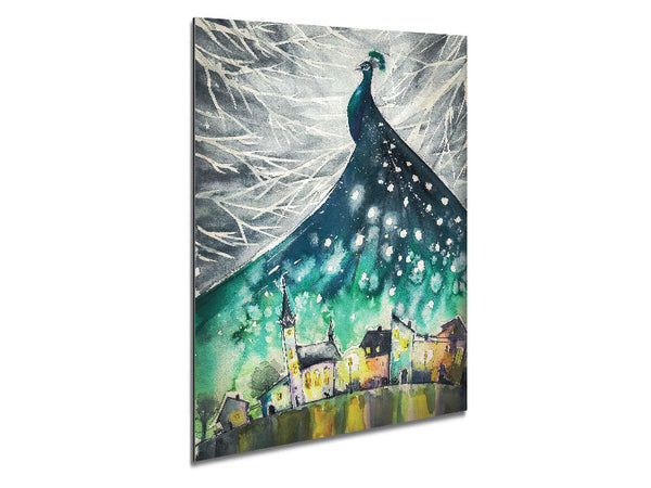 Peacock City Metal Print