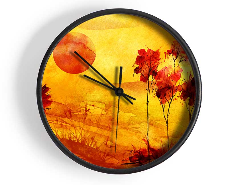 Red Tree Sun Clock - Wallart-Direct UK