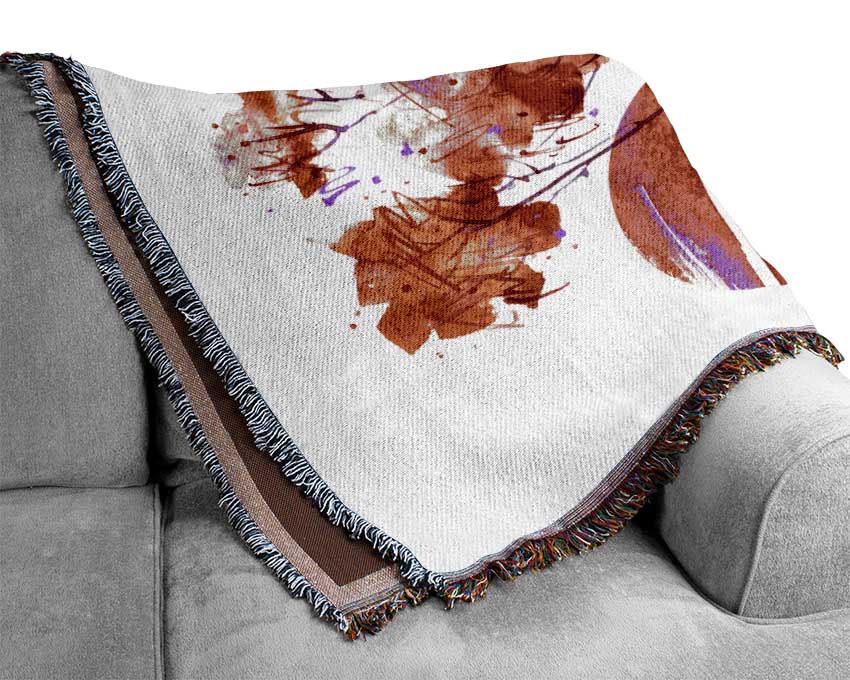 Pink Sun Trees Woven Blanket