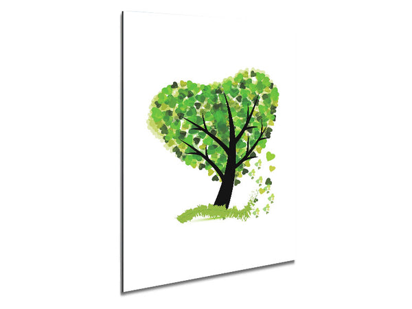 Green Love Tree Metal Print
