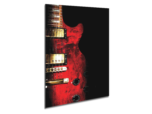 Red Electric Guitar Metal Print