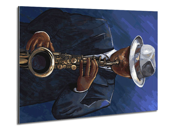 Loves Playing The Saxophone Metal Print