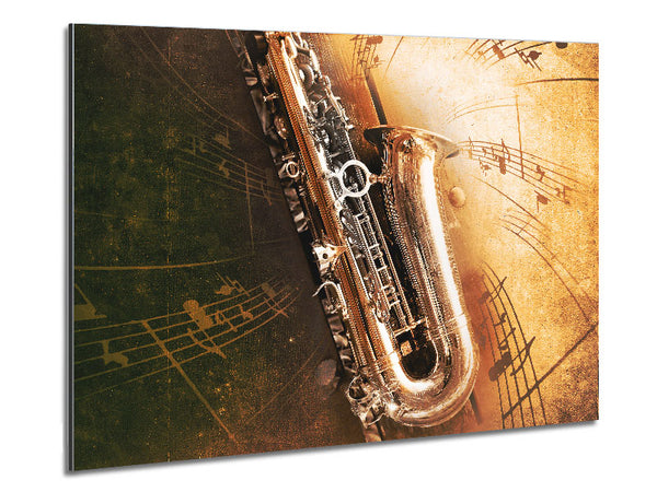 Saxophone Notes Metal Print