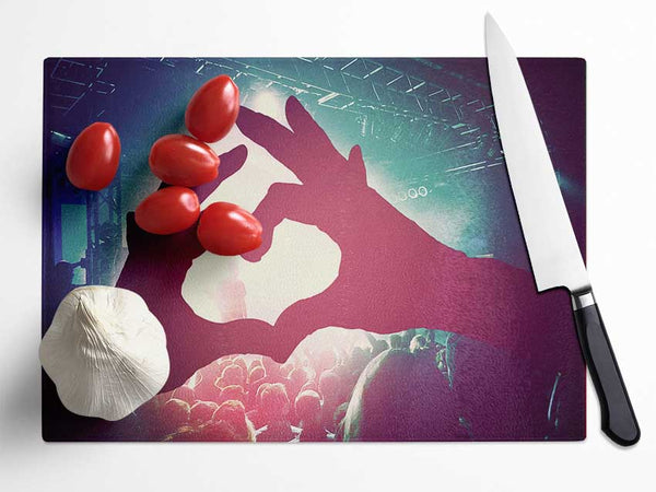 Love That Rock God Glass Chopping Board