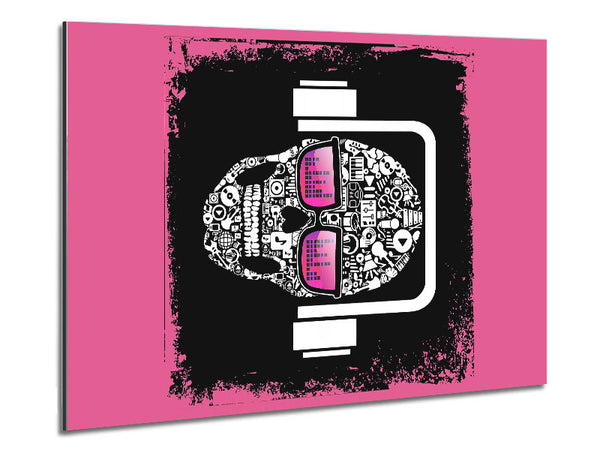 Headphone Skull Metal Print