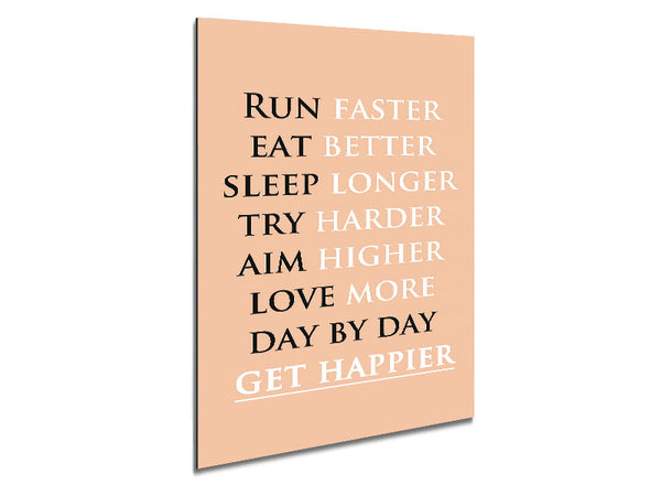 Get Happier Metal Print