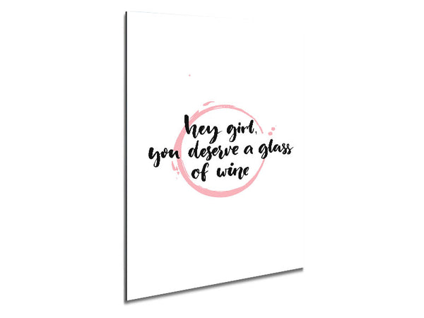 Hey Girl Wine Metal Print