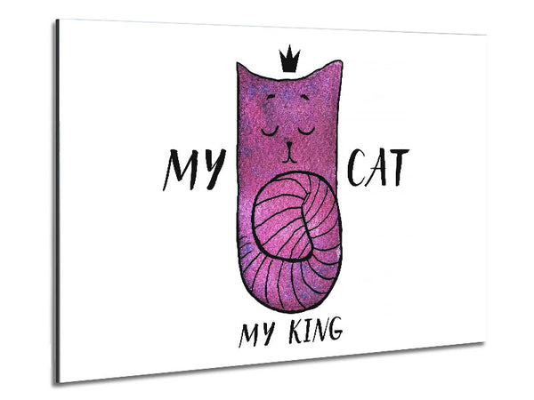 My Cat My King Metal Print