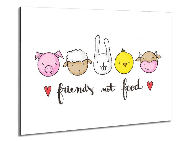 Friends Not Food Metal Print