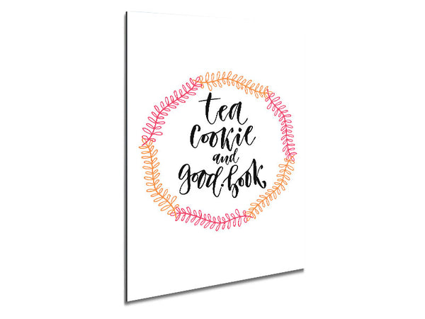 Tea Cookie And A Good Book Metal Print