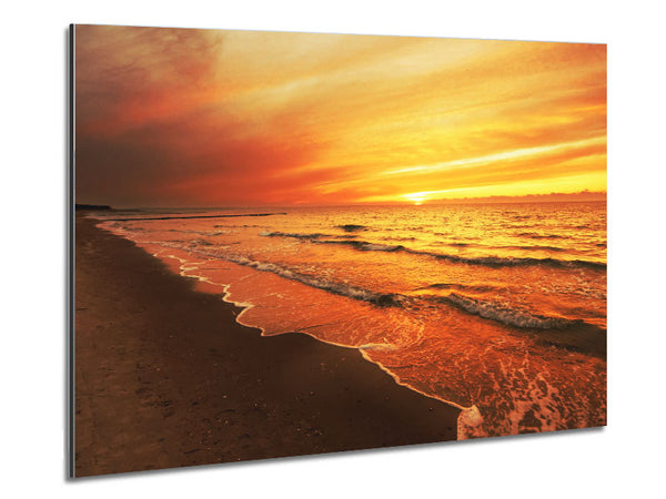Caramel Ocean Shores Metal Print