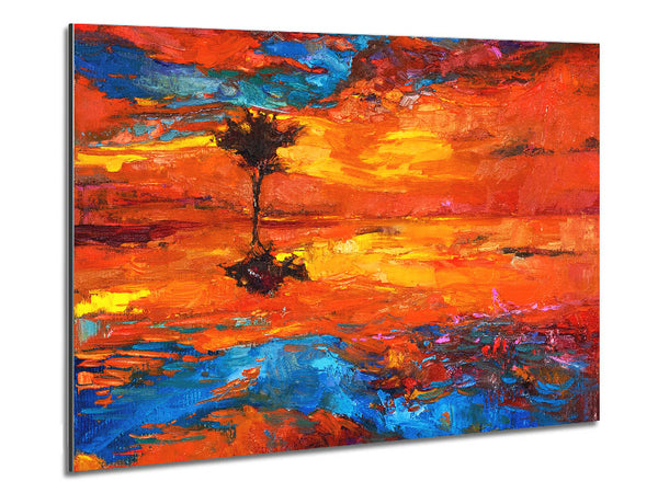 Reflections Of The Lonesome Tree Metal Print