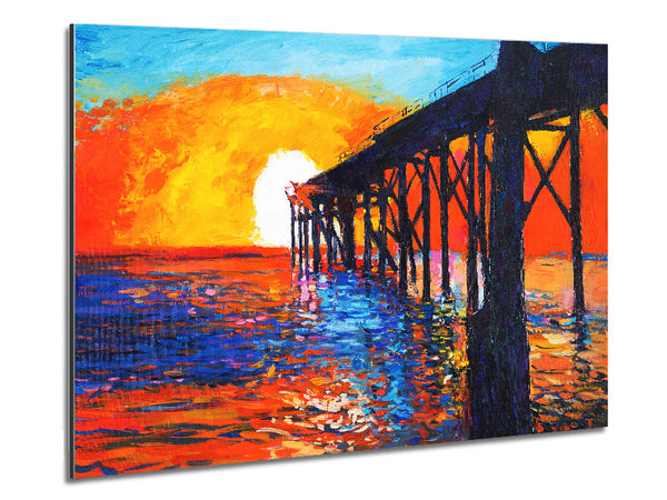 Sun At The End Of The Pier Metal Print