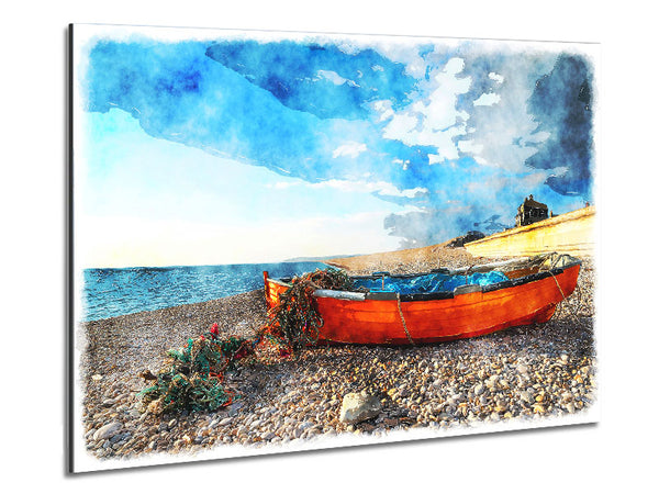 Fishermans Boat In The Early Morning Metal Print