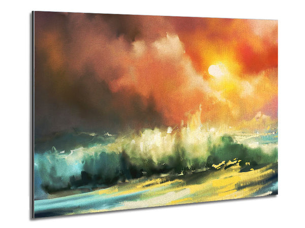 Raging Ocean Skies Metal Print