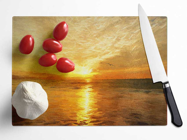 Perfect Sunset Ocean Glass Chopping Board