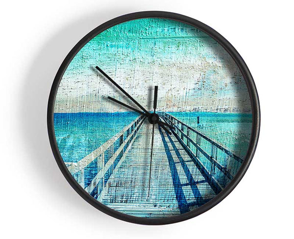Pier Blues Clock - Wallart-Direct UK