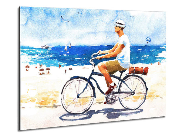 Cycling In Paradise Metal Print