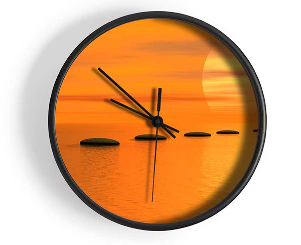 Pebbles To The Tranquil Sun Clock - Wallart-Direct UK