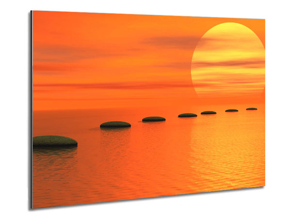 Pebbles To The Tranquil Sun Metal Print