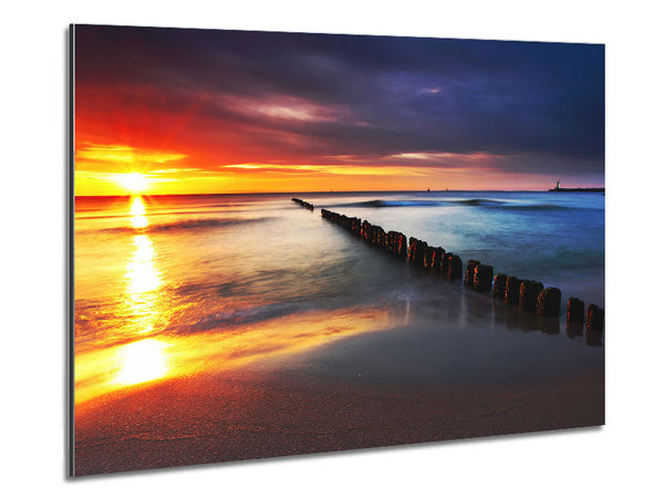 Sun Through The Ocean Waves Metal Print