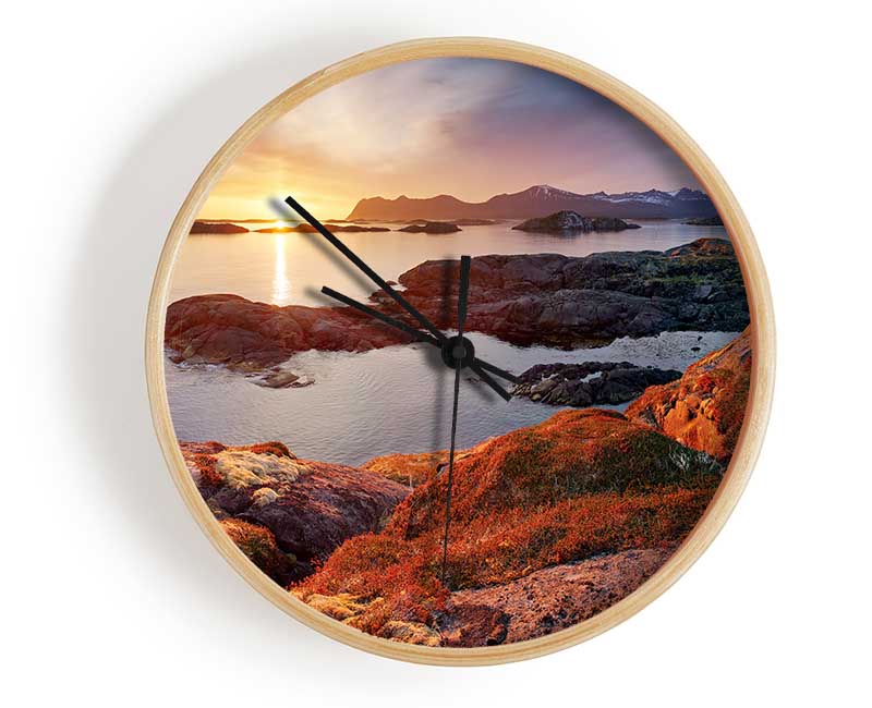 Mountain Sun Sparkle Clock - Wallart-Direct UK