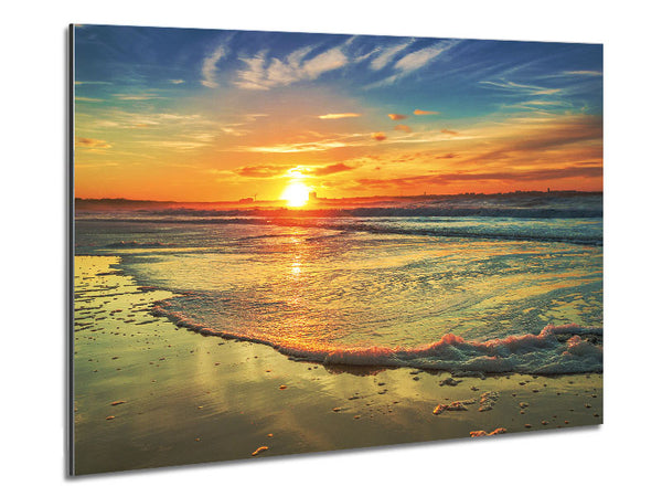 Waves Of The Sunset Ocean Metal Print