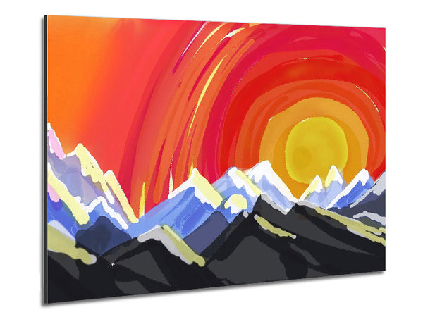 Mountain Peak Sun Metal Print