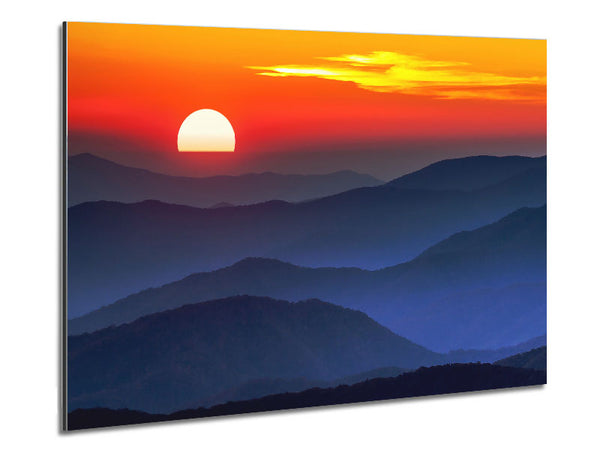 Sunset Mountain Blues Metal Print
