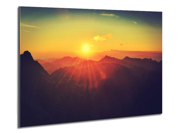 Sunrays Over The Mountains 2 Metal Print